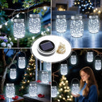 String Lights, 12 Pack Solar Mason Jar Lid Lights in Cool White