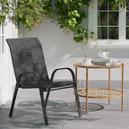 Patio Dining Chairs Set of 6, Outdoor Stackable Dining Chairs High Back, Patio Furniture for Backyard, Porch, Garden, Poolside (Dark Grey)