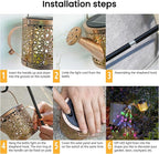 Solar Lights Outdoor Decorative, Metal Solar Watering Can Lights Waterproof, Small Hanging Gardening Decor for Yard Outside Patio Lawn, Mother’s Day Gifts, Birthday Gifts for Mom Grandma(Colorful)