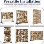 Outdoor Privacy Screen,72" H×47" W Metal Privacy Screen, Freestanding Privacy Fence Panels for Patio