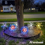 Anordsem Solar Garden Lights Outdoor: Bendable Copper Wire with 120 LED Firework Beads - Waterproof 2 Red Lighting Modes for Yard Patio Path - Gardening Gifts for Homeowner Gardener