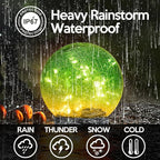 Outdoor Waterproof IP65 Solar Globe Lights, Led Solar Light Balls for Lawn Garden Patio Table Art Decoration, Yard Landscape Illuminated Cracked Glass Sphere Gazing Ball Lights, Round Ornaments Orbs