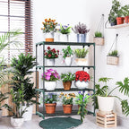 Ohuhu Plant Greenhouse Shelves 4 Tier 2 Pack Extra-Wide Stable Green House Shelving for Outdoor, 31x18x42 Inch Portable Rustproof Metal Shelf Plant Stand Rack Greenhouse Accessories