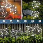 Solar Garden Lights 2 Pack Waterproof Swaying Starburst Light Solar Outdoor Lights for Yard Patio Walkway Pathway Party Wedding Decoration, Unique Gifts for Women, White