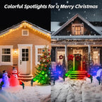 Spotlight Outdoor – 120V Plug-in, 2700K Warm White LED Landscape Spot Lights with RGB 3 Lenses for Yard, Garden, Lawn&Tree Decor, IP67 Waterproof, Perfect for Holidays&Everyday (2 Pack, Green)