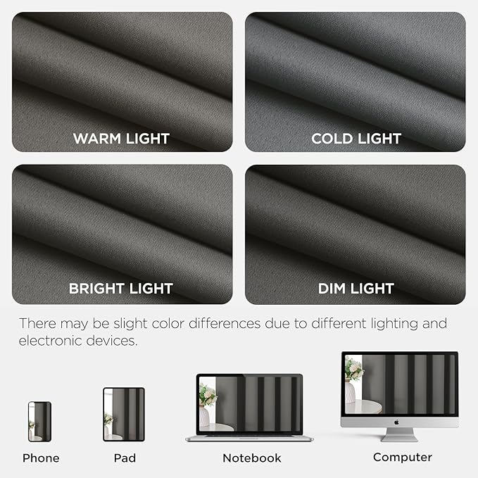 Blackout Patio Sliding Door Curtains – Light Grey, 100Wx108L, 1 Panel
