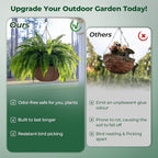 T4U Hanging Planters for Outdoor Plants, 12 Inch 4 Pack Fabric Hanging Baskets with Drainage Tray, Decorative Hanging Pots for Plants Outdoor Patio Porch Garden Use（Brown）
