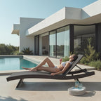 Nestl Chaise Lounge Chair Outdoor Set of 4, Wicker Patio Lounge Chair, Outdoor Lounge Chair with Reclining Backrest