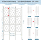 5.25FT Garden Trellis for Climbing Plants Outdoor, White Iron Pipe Support Fence, Metal Wall Trellis Climbing Frame, Trellis for Potted Plants Indoor for Ivy Vines Vegetable Flower