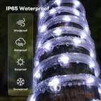 100Ft 720 LED Rope Lights Outdoor Waterproof with Remote, 8 Modes and 4 Brightness Rope Lights for Outside, Garden, Patio, Pool, Bedroom, Party, Indoor Outdoor Decoration (Cool White)