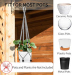 Macrame Plant Hanger - Fits 4 to 15 inches Pots for Indoor Outdoor, 43"/35"/29" Different Sizes Set, Gray (POTS NOT Included)