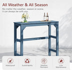 Stoog Patio Bar Table, All-Weather Outdoor Bar Height Table with Adjustable Feet, Low Maintenance, for Balcony, Deck, Porch, and Poolside, Blue