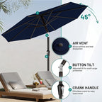 AreShark 9 FT Patio Umbrella for Outdoor, Outdoor Umbrella with Push Button Tilt and Crank, Outdoor Patio Umbrellas with 8 Sturdy Ribs for Market, Garden, Deck, Backyard, Pool (Navy)