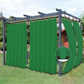 Easy-Going Outdoor Patio Curtains Detachable Tab Top Windproof Weatherproof Curtain for Cabana, Porch, Pergola and Gazebo, Tab Bottom Drape, 2 Panels, 54W x 108L inch, Green
