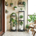 46" Tall Plant Stand Indoor, 3-Tier Modern Plant Shelf, Corner Flower Pot Holder Organizer for Living Room Balcony Patio Garden (Black)