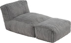 Hobestluk Big Bean Bag Lounger Chairs Large Beanbag Chair for Adults Bean Bag Sofa with Memory Foam Filled for Living Room, Bedroom or Balcony (Stripe Grey)
