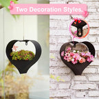 Metal Plant Hangers Indoor and Outdoor for Mom Women Her Wife Garden Lovers Birthday - Heart Shape Hanging Planters for Window Wall Living Room Office Decor(Black)