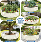 Round Galvanized Raised Garden Bed, 5x5FT, 12" Depth for Outdoor Gardening, Heavy Duty Metal Planter Box for Vegetables, Flowers & Herbs, Rust-Resistant, Easy DIY Assembly