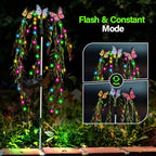 Solar Garden Lights Outdoor Decorative Waterproof, 69LED Swaying Tree Solar Lights for Outside, Butterfly Flower Lights Solar Power Yard Decor for Pathway Patio Lawn Grave Decorations