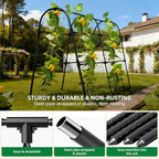 Cucumber Trellis for Raised Bed, U-Shape Garden Arch Metal Support for Climbing Plants, Metal Arch Plant Support Vegetables Trellis, Plant Support for Vine (Black, 31.5 * 30 * 47inch(L*W*H))