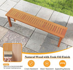 Tangkula Outdoor Wood Bench, 59” Long Patio Dining Bench, Backless Wooden Bench - Image 7