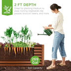Best Choice Products 6x3x2ft Outdoor Metal Raised Garden Bed, Deep Root Box Planter for Vegetables, Flowers, Herbs, 269 Gallon Capacity, 100% Non Toxic Materials - Wood Grain