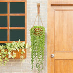 FGSAEOR Plant Hangers Outdoor, Hanging Plant Hooks for Indoors, Wave-Shaped Wooden Hanging Baskets for Wall Plant Hooks Heavy Duty for Flower Pots Wind Chimes and Bird Feeders (2-Pack, 6.8-Inch)