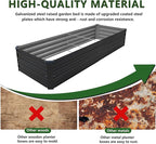8×2×1FT(2PCS) Galvanized Raised Garden Bed Kit, Metal Planter Boxes,Large Outdoor Planters Garden for Planting Vegetables,Flowers,Herbs -Black