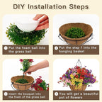 Senjie 12 Bundles Artificial Hanging Flowers with Basket for Outdoor Decor, UV Resistant Faux Flowers Fake Hanging Planter for Porch Patio Balcony