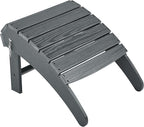 Yaheetech Adirondack Ottoman Footrest for Adirondack Chair,HDPE All Weather Outdoor Folding Foot Stool for Porch, Backyard, Lawn, Gray
