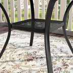 VICLLAX 5 Pieces Patio Dining Set, Outdoor Furniture Set Includes 41.2" Round Patio Table and 4 Patio Sling Chairs, Black Tabletop and Dark Grey Fabric