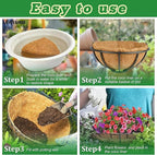 Y&M 2PCS 14" Round Coconut Fiber Liner Pre-Formed Replacement for 14'' Hanging Basket