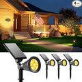 4 Pack Solar Powered Spotlights Waterproof Outdoor for Christmas Decorations, Tree, Santa Claus, Snowman, Christmas Ambient Outdside Spot Landscape Lights for Wall, Garden, Yard, Sidewalk, Warm White