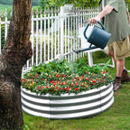 Land Guard 2 Pack 2×2×1ft Galvanized Raised Garden Bed, Planter Raised Garden Beds Outdoor, Round Clearance Raised Garden Beds for Gardening Vegetables……