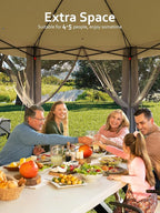 Garvee Pop Up Gazebo Screen Tent,Hexagonal Instant Gazebo Tent with Mosquito Netting Outdoor Canopy,6 Sided Sun Shelter 13x13ft with Mesh Netting,Pavilion Tents for Patio,Light Gray+Dark Gray