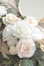 Artificial Eucalyptus Greenery Garland, 6 Ft Cream White Faux Silk