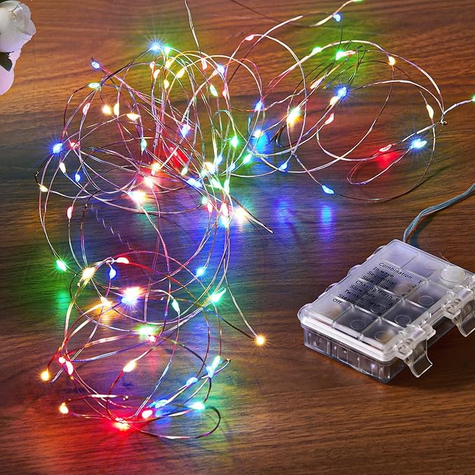 String Lights, 65.6 Ft Battery Powered LED with Remote and Timer