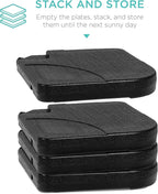 Best Choice Products 4-Piece 155lb Capacity Heavy-Duty Cantilever Offset Patio Umbrella Stand Square Base Plate Set w/Easy-Fill Spouts for Water or Sand - Black