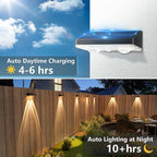 NIORSUN Solar Fence Lights,8 Pack Solars Deck Light,Warm White Color,Outdoor Bulb Waterproof Led IP65,Power Patio Lamp with Lenses for Outside/Backyard/Railing/Yard(Black)