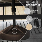 US Weight Durable Fillable Umbrella Base for Patio Table - 50 Pound Capacity Heavy Duty Adjustable Stand for Outdoor Umbrellas - Made in The USA