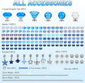 Decorative Garden Stakes DIY Kit, 158 Pieces, Sapphire Blue