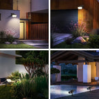 Consciot Solar Spot Lights Outdoor, 16 LEDs IP67 Waterproof, Auto On/Off Landscape Spotlights, 2-in-1 Adjustable Wall Lights for Garden Yard Pathway, 4 Pack (Warm White)