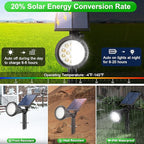 Solar Lights Outdoor Waterproof IP65 180° Adjustable Solar Powered Landscape Spot Lights for Yard 4 Lighting Modes Spotlights for Pathway Garden Outside Wall Pool Porch (8 Pack, Cool White)
