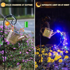 Solar Lights Outdoor Decorative, Metal Solar Watering Can Lights Waterproof, Small Hanging Gardening Decor for Yard Outside Patio Lawn, Mother’s Day Gifts, Birthday Gifts for Mom Grandma(Colorful)