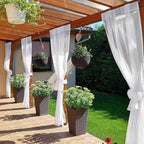 SpaceDresser Waterproof Outdoor Sheer Curtains for Patio - 2 Panels Rod Pocket Indoor Voile Sheer Curtain for Living Room,52W x 120L inch,White