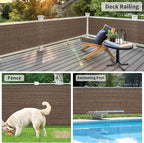 LOVE STORY Balcony Privacy Screen, 3'x12' Deck Shield Screen Fence Cover,UV Protection and Weather-Resistant,3 FT Height for Deck, Patio, Backyard, Outdoor Pool, Porch, Railing, Brown