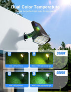 Brightown 4Pack Solar Spot Lights Outdoor [Cool & Warm Light 2-in-1], IP67 Solar Lights Outdoor Waterproof with 1800mAh, Two Mounting Methods Outdoor Solar Lights for Yard, Garden and Pathway
