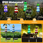 Solar Powered Waterproof Garden Lights 4 Pack – Lighthouse Design for Outdoor Garden Lighting, Backyard Decorations & DIY Backyard Patio, Must-Have for Patio Lovers