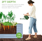 Best Choice Products 4x2x2ft Outdoor Metal Raised Garden Bed, Deep Root Box Planter for Vegetables, Flowers, Herbs, 119 Gallon Capacity, 100% Non Toxic Materials - Mist Blue