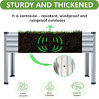 2PCS 48×24×30in Galvanized Raised Garden Bed,Metal Elevated Planter Box with Legs for Patio,Balcony,Backyard,300lb Capacity,Silver